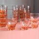 Set of pink glasses