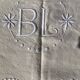Drap 2 places BL lin neuf fleurs pastilles