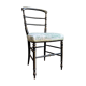 Napoleon III chair in blackened wood and green toile de Jouy.