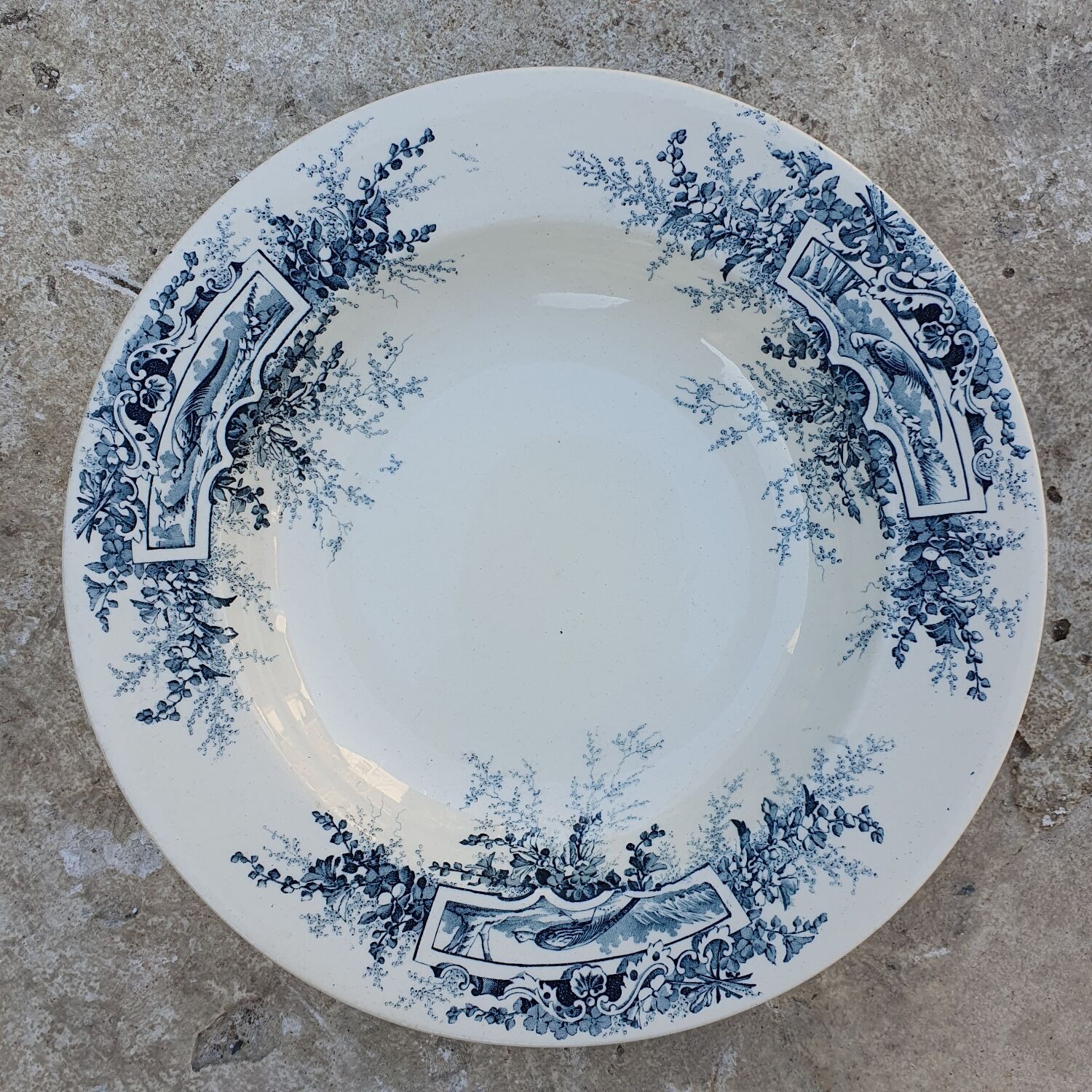 Assiettes creuses Faisans Luneville