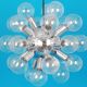 Large chrome space-style Atomium Sputnik chandelier by Kalmar, Austria, 1970s.