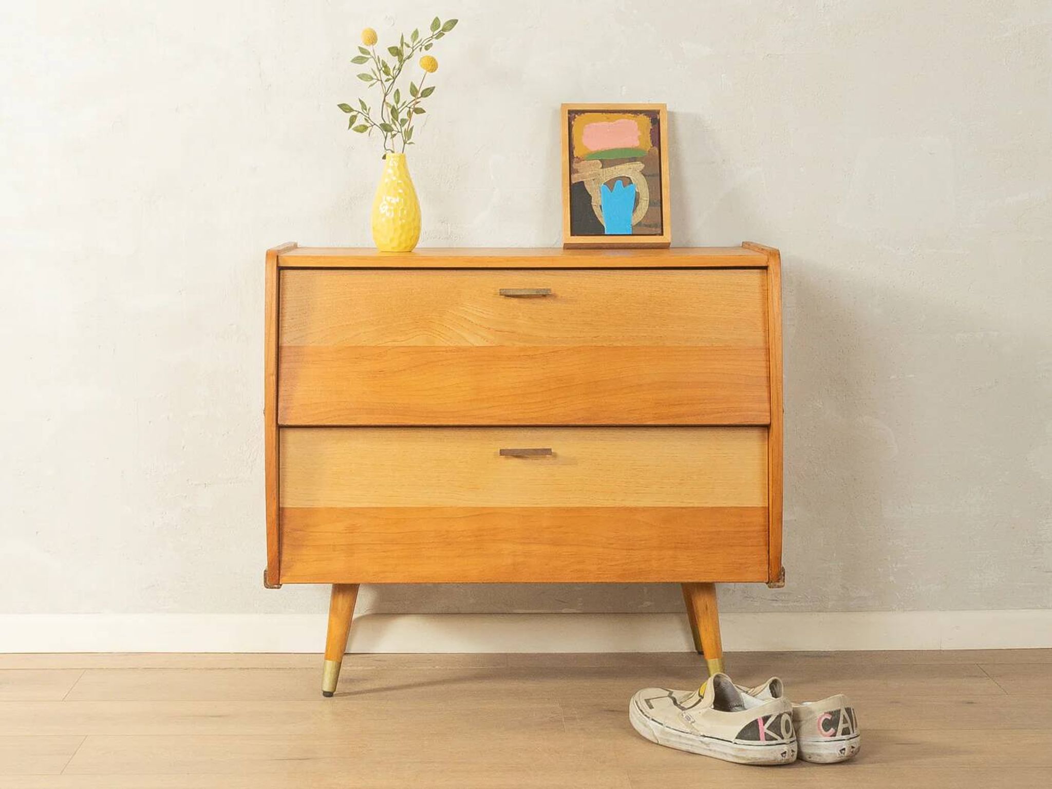 Cabinet à chaussures style mid-century, années 1950