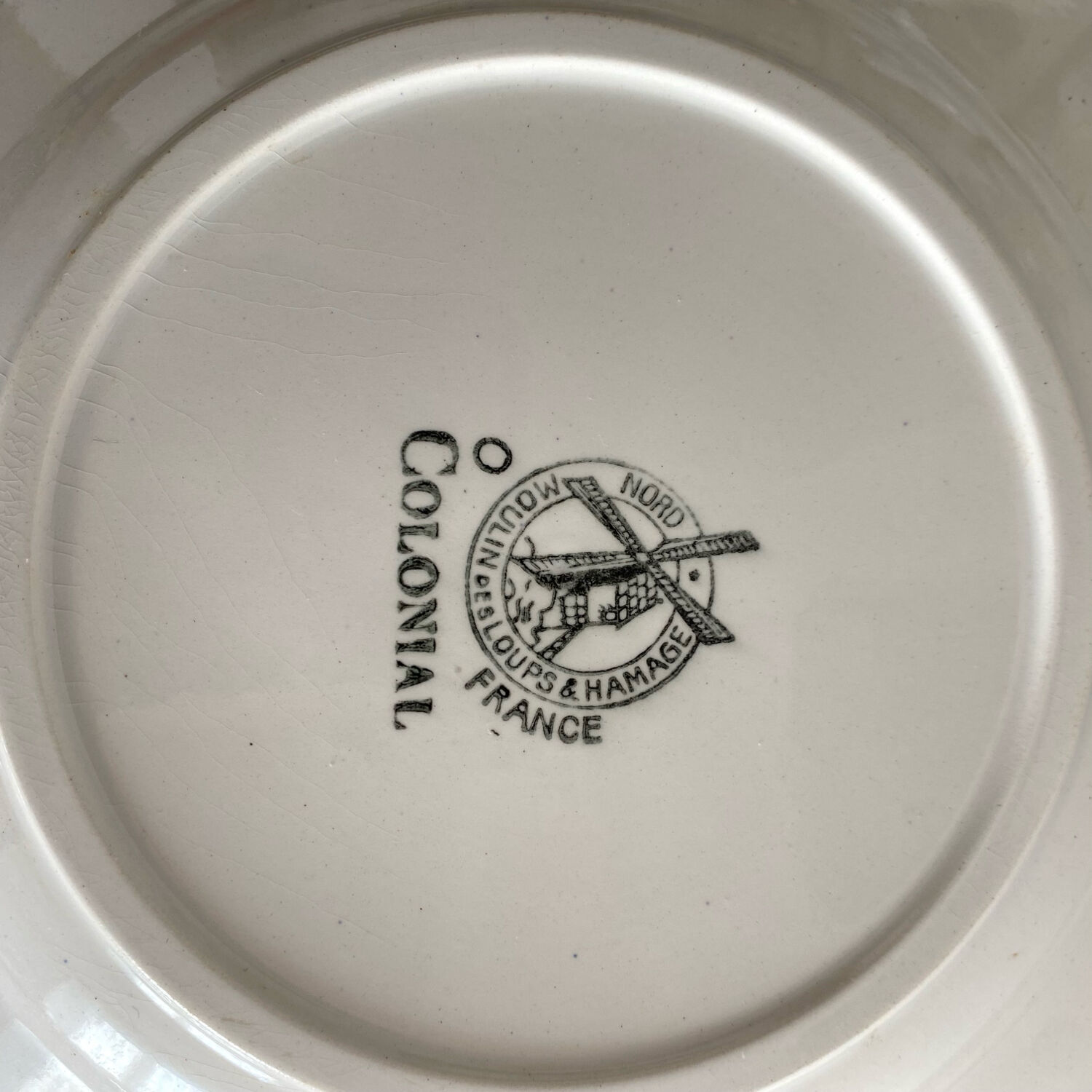 Colonial ironstone dessert plates Moulin des Loups