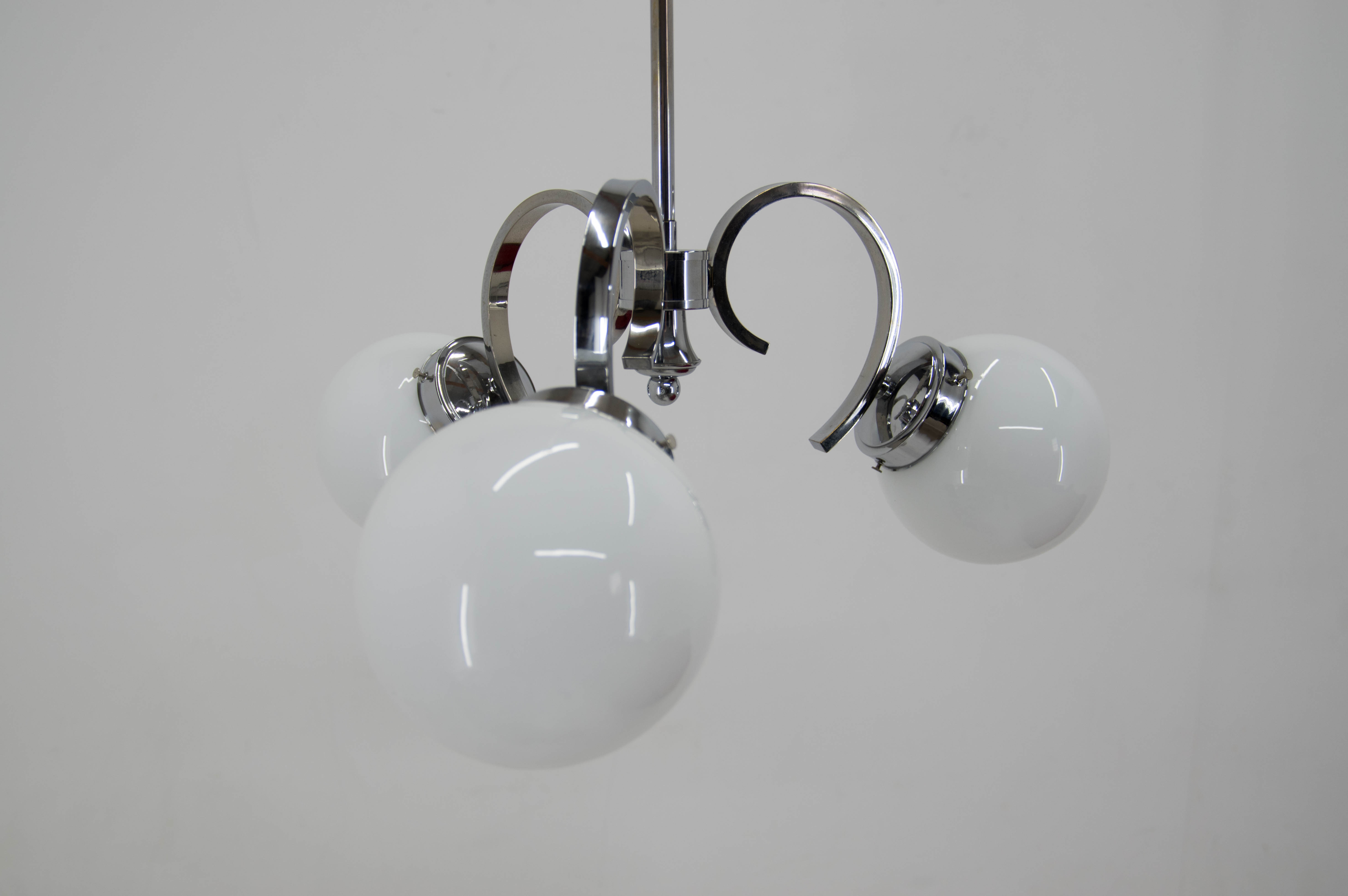 Art deco chandelier, 1930s, restored