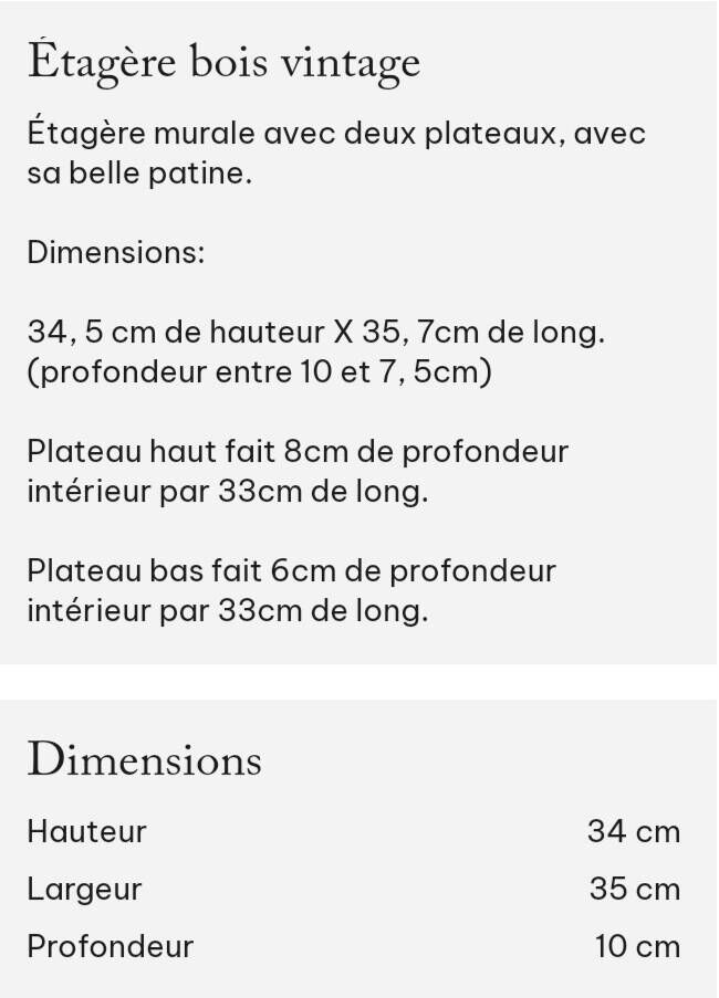 Vintage wooden wall shelf