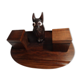 Encrier bois fox terrier