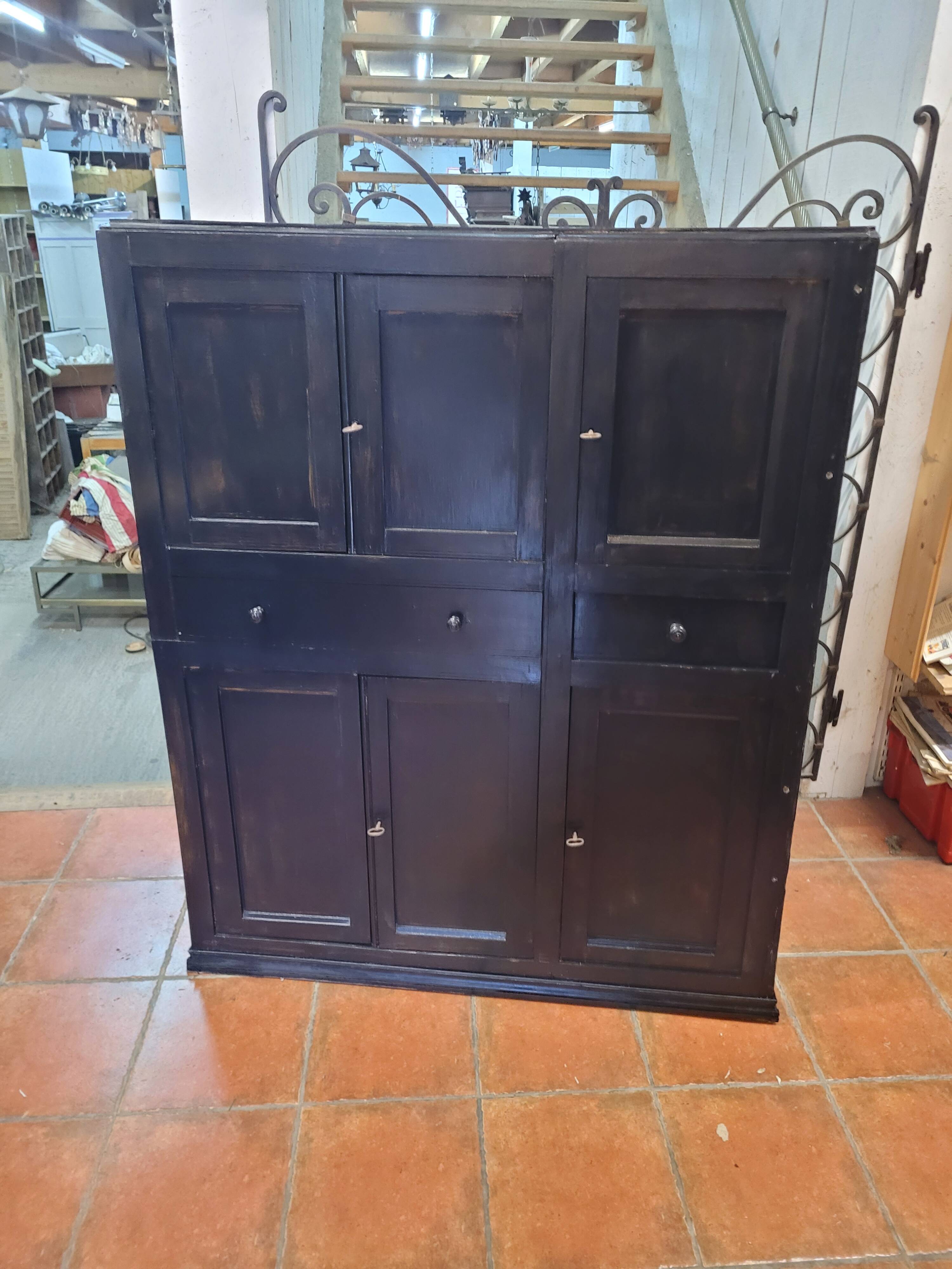 Black patinated high sideboard