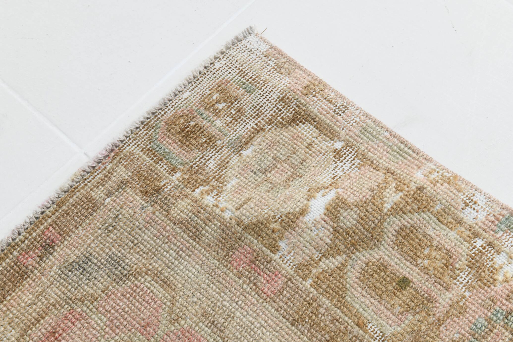 4x7 Cream & Brown Oriental Vintage Area Rug, 118x210Cm