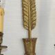 Vintage French Empire Arrow & Quiver Eagle Head Bronze Double Wall Sconces