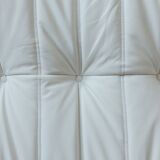 Togo pouf in white leather by Michel Ducaroy for Ligne Roset