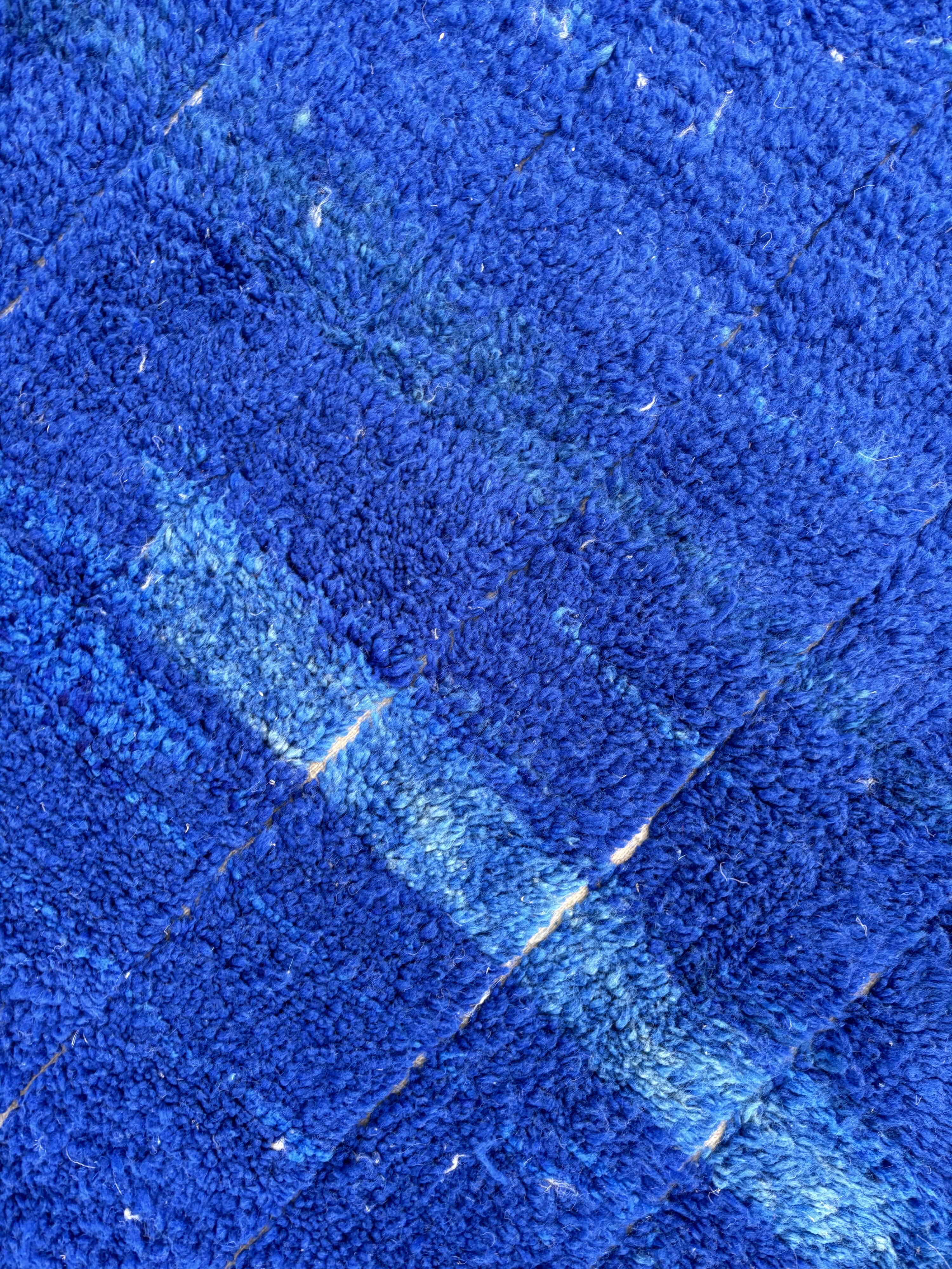 Large blue Moroccan Berber wool rug