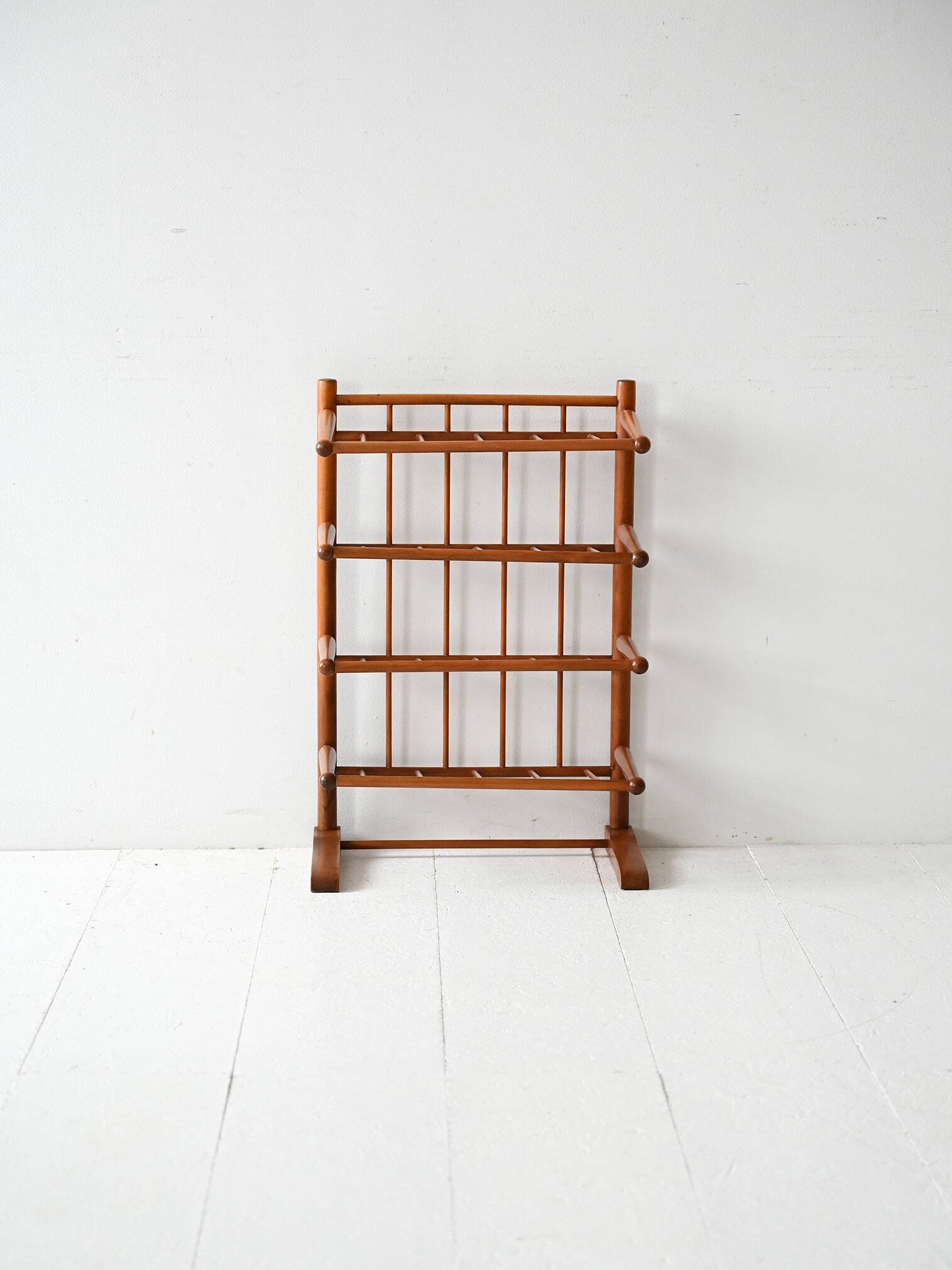 Vintage Scandinavian birch magazine rack 1940s