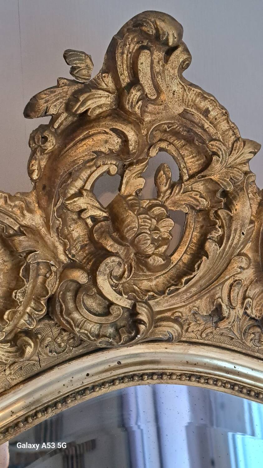 Antique Louis XV rocaille mirror 153x91 cm