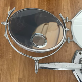 Vintage illuminated adjustable mirror, Double Brot, France 1950