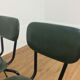 Set de 4 chaises années 50, métal et skaï vert
