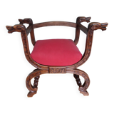 Dagobert curule armchair with chimera heads 19th century