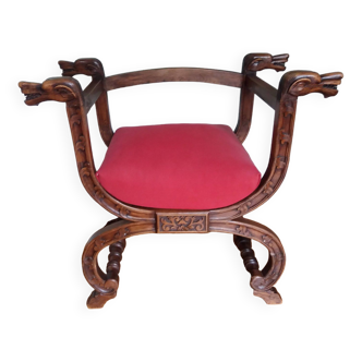 fauteuil curule dagobert têtes de chimère XIXe