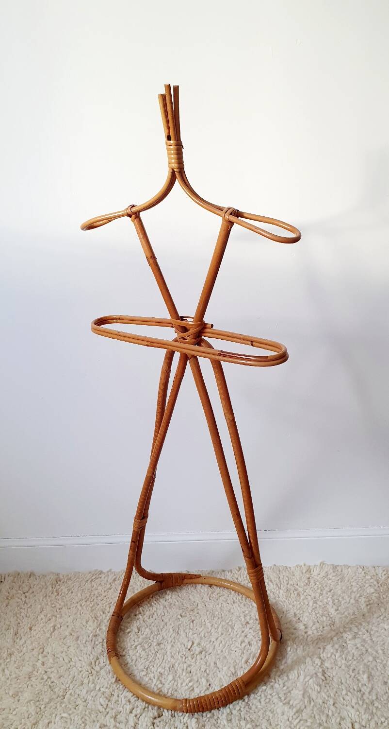 Children's rattan coat rack