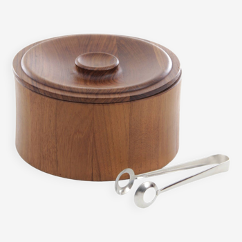 Scandinavian solid teak ice bucket by Jens Quistgaard