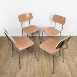 Formica chairs beige salmon pattern stripes