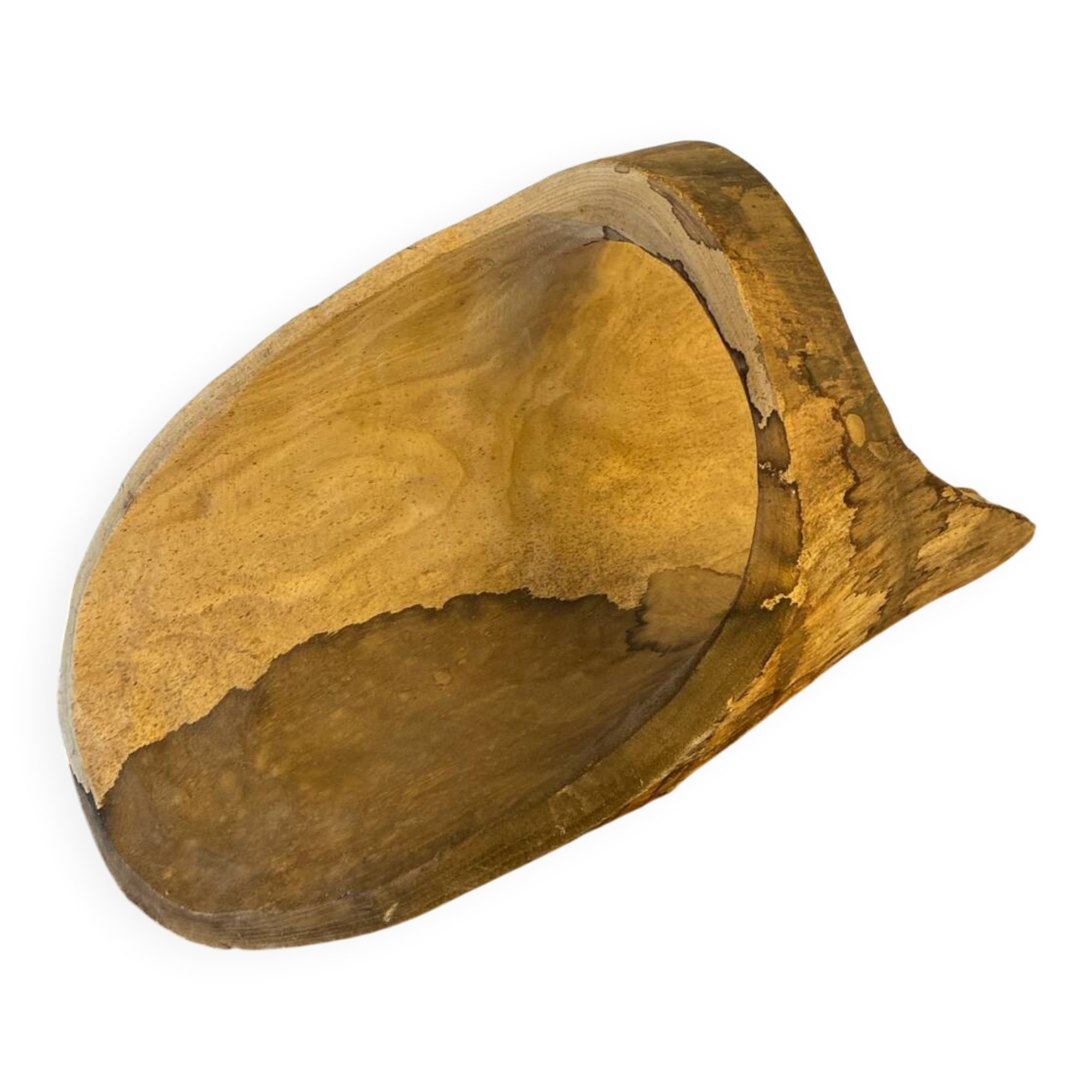 Antique Carved Wood Basket Vintage #C622