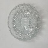 Cendrier rond en verre moulé en relief