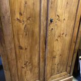 Large old pine cabinet