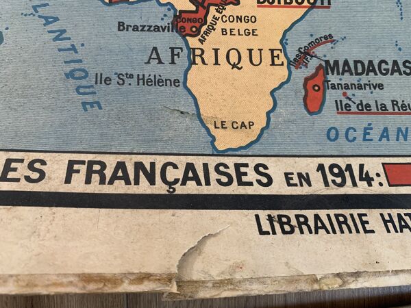 Ancienne carte géographique et historique « La France de 1815 à 1914 » n°63 par Briard
