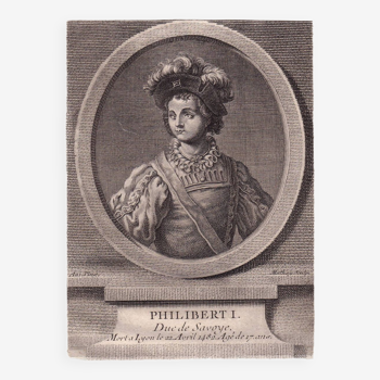 Portrait 18th century 1786 Philibert I of Savoy Chambéry Filiberto I Duca di Savoia