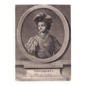 Portrait XVIIIe 1786 Philibert Ier de Savoie Chambéry Filiberto I Duca di Savoia