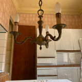 3-spoke brass chandelier
