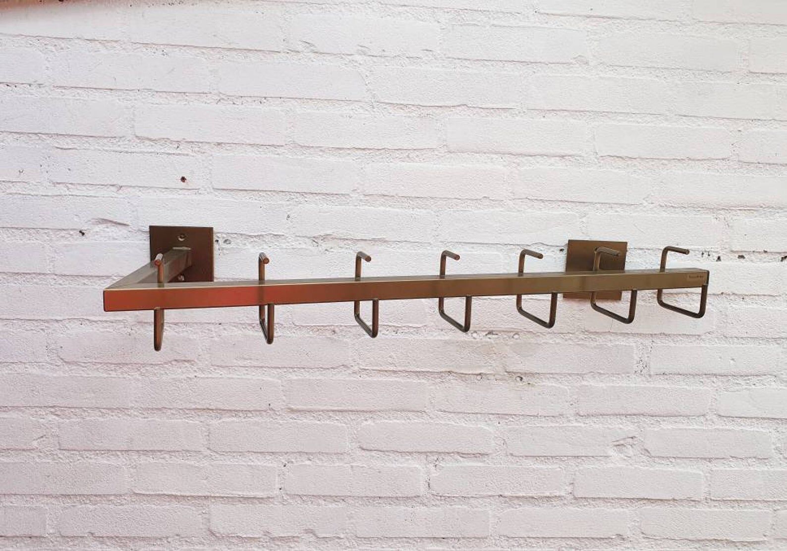 Bony 1980s metal wall coat rack