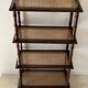 Vintage wooden shelf with cane, colonial style, 4 levels.