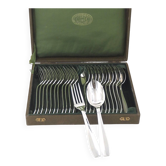 Christofle Atlas model, Art Deco, 12 dessert cutlery sets, 24 pieces, silver-plated metal.