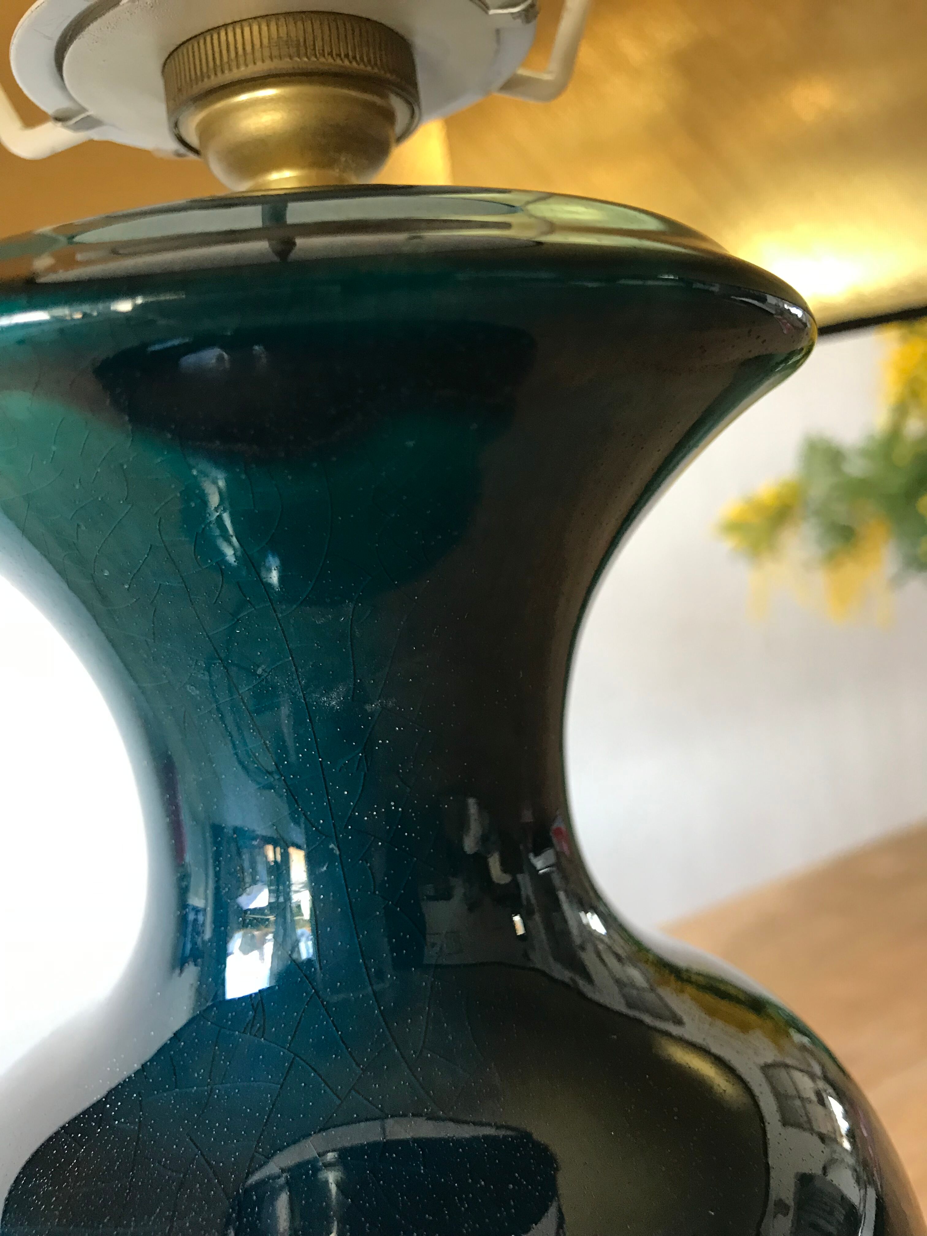 Lampe céramique bleu
