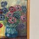 Original Swedish Oil on Panel “Flowers in Vase” Vintage & Framed 29 × 37cm