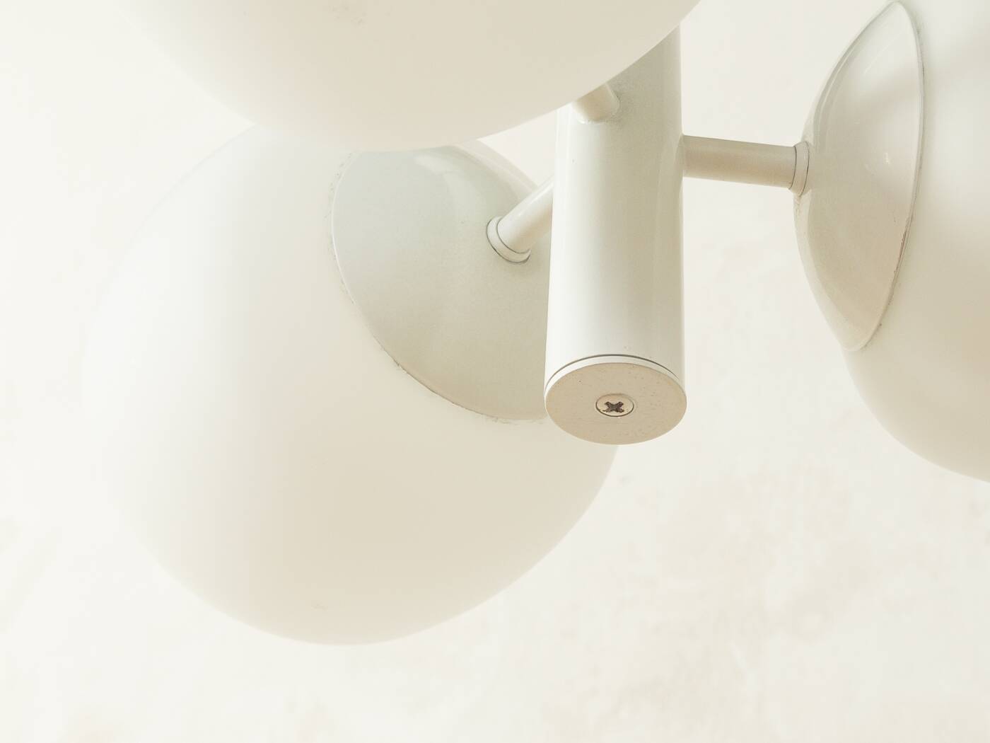 Ceiling lamp from the 1960s with three milk glass shades
