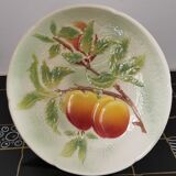 Compotier pattern peaches in Slip Diameter 25cm