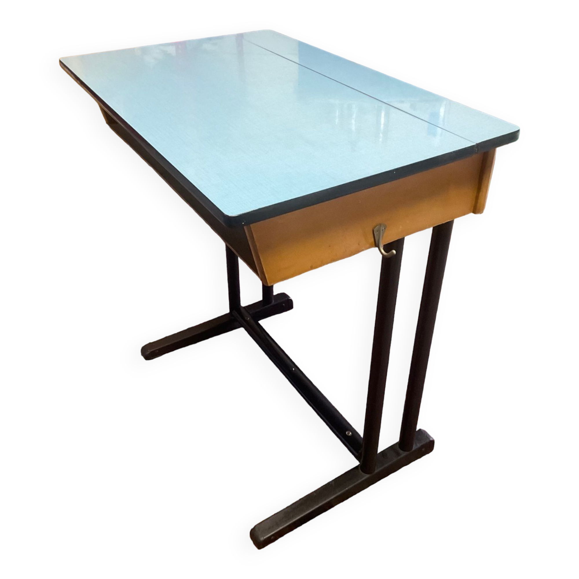 School desk blue formica desk from the 60s-70s