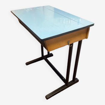 School desk blue formica desk from the 60s-70s