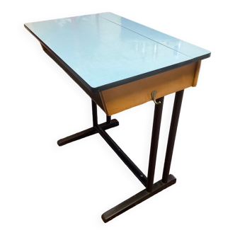 School desk blue formica desk from the 60s-70s