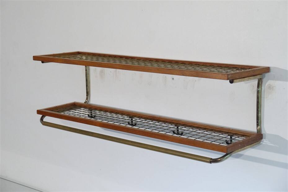 Shelf, vintage Scandinavian coat rack 1960