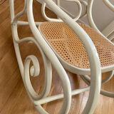 Rocking Chair THONET époque fin XIXe en bois courbé cérusé grège