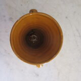 Vase céramique jaune avec motifs années 70