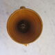 Yellow ceramic vase with motifs, 70s