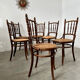 Lot 6 old vintage wooden bistro chairs brand Fischel early 20th century