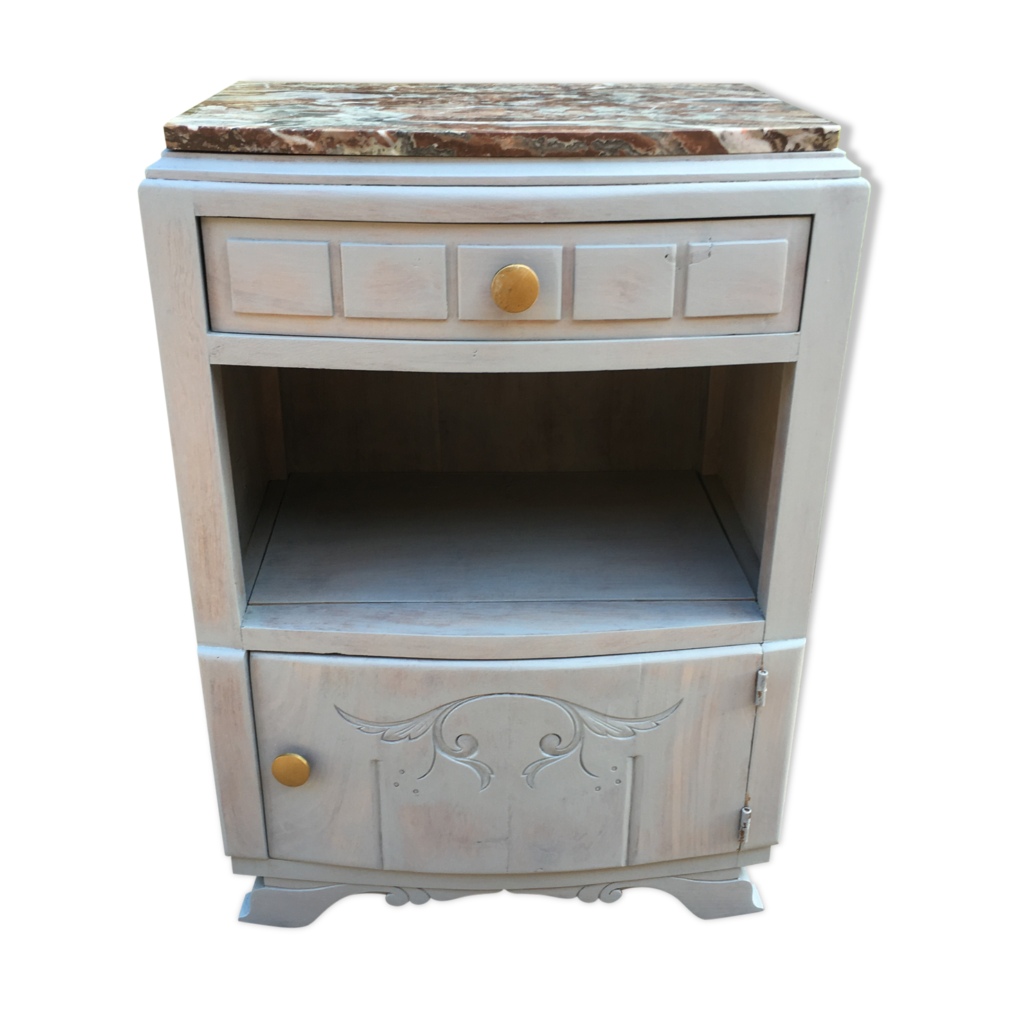 Marble top nightstand