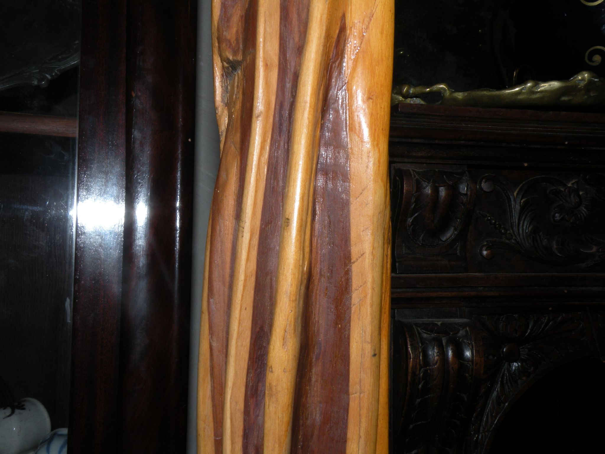Lampadaire en bois Naturel Exotique 1950, 1960