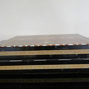Vintage syrian chess board box wooden mosaic inlaid marquetry