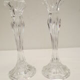 Paire de bougeoirs anciens en cristal
